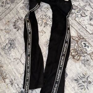 Bebe Black Pants with Logo Detail